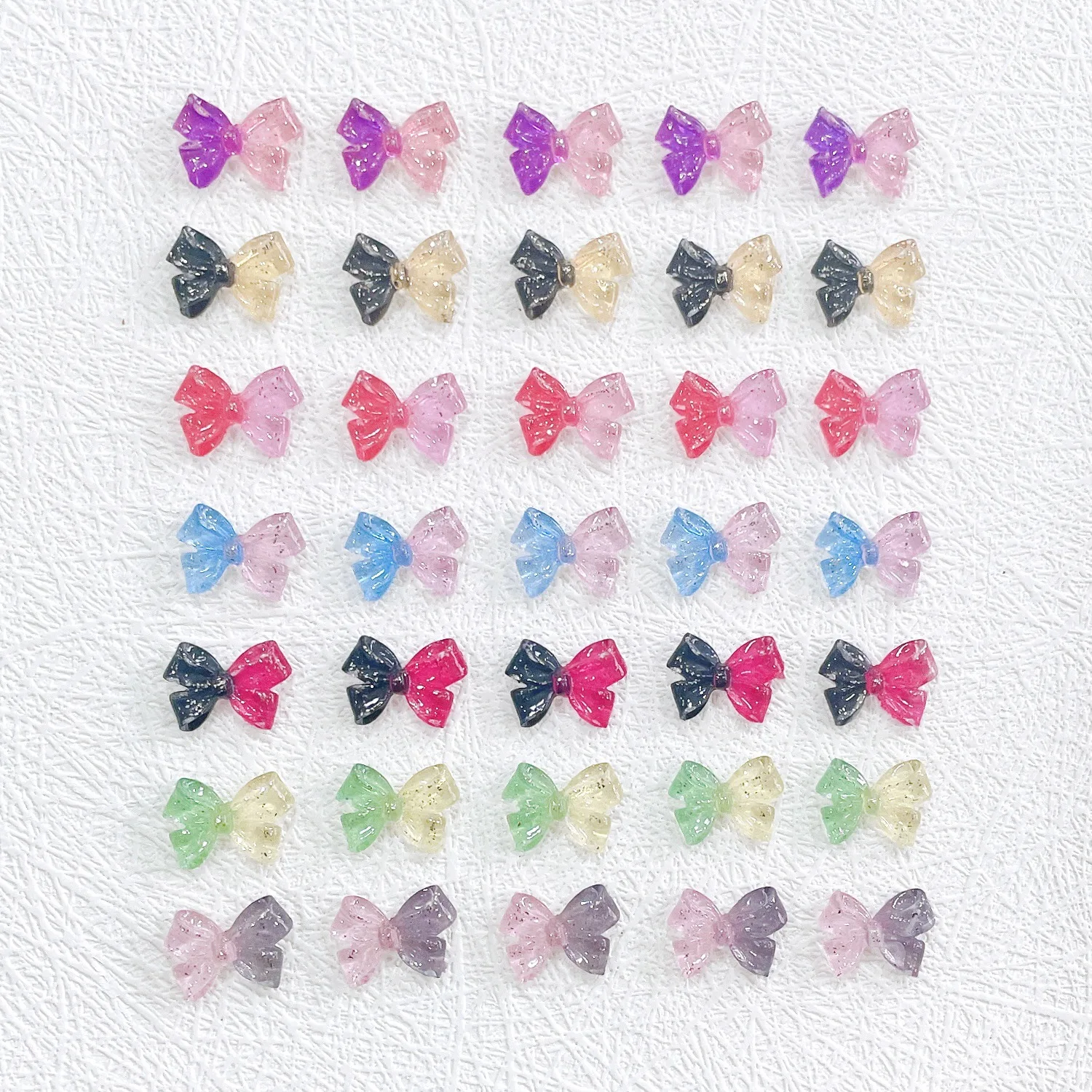 30PCS Mixed Color 3D Nail Art Bow Charms Sun Light Sensitive Kawaii Nail Decoration Accessories Supplies Manicure Decor Parts