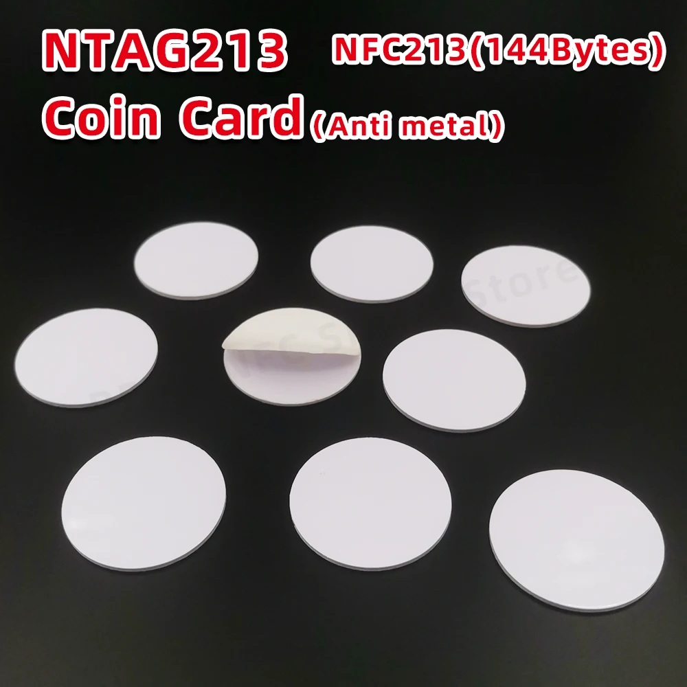 10/50/100pcs NTA-G 213 Anti-metal Coin Card Animal Crossing 13.56MHZ 35mm Universal Token Patrol with Adhesive RFID NFC Ntg213