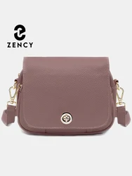 Zency Taro Pink Women Soft Leather Elegant Small Handbags Roomy Crossbody Bag With High Quality Vintage Hardware For Girls