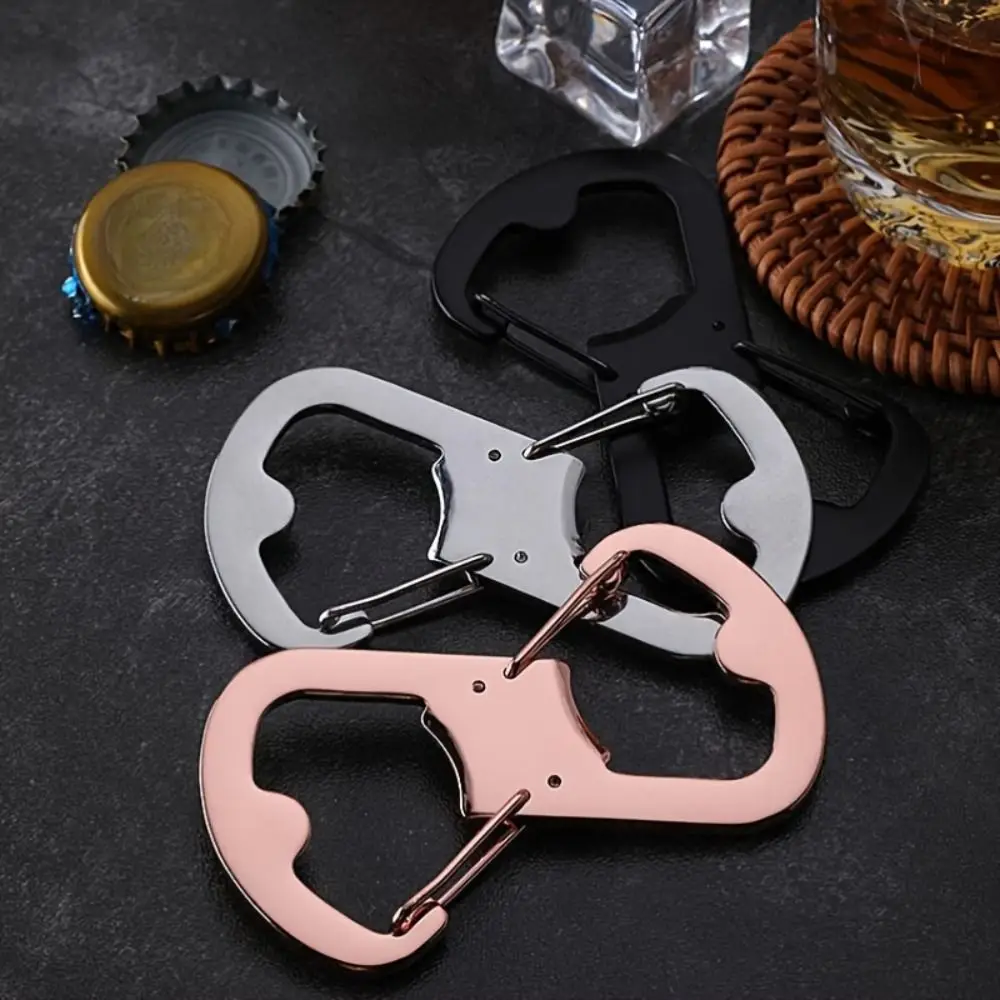 ステンレス鋼 8 字型カラビナ栓抜きクイックリリース多機能バックルキャリーオン肥厚