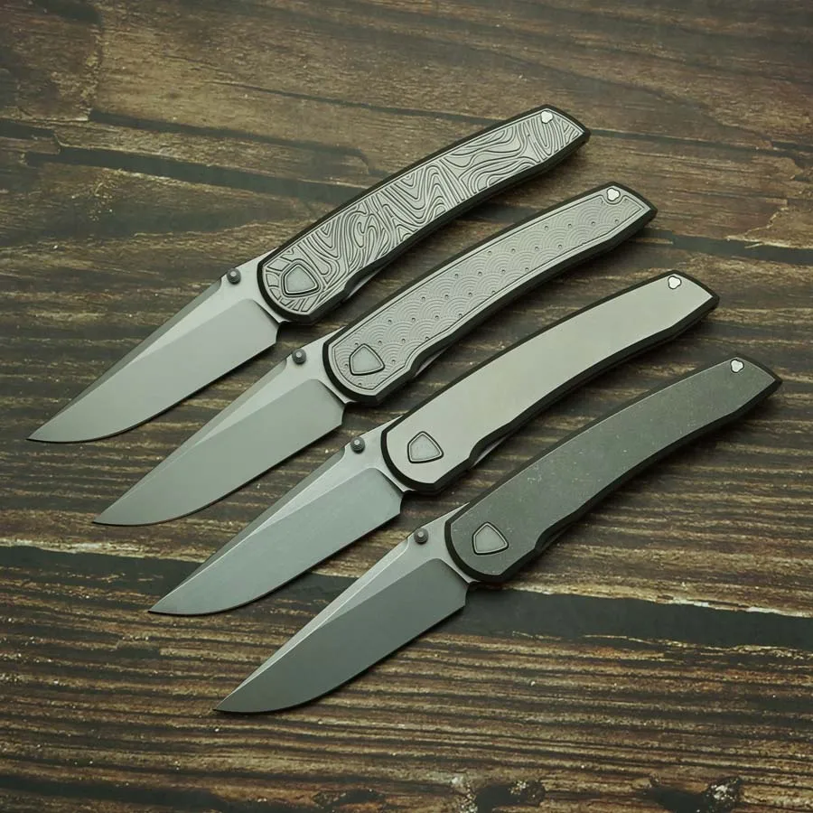 

2026 New Waka Real Titanium Alloy Handle 154CM Steel Ceramic Bearing Outdoor Camping Survival Pocket EDC Tool Folding Knife