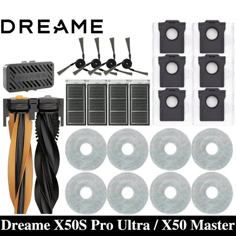 Dreame X50Ultra / X50 Master مكنسة كهربائية قطع غيار فرشاة جانبية رئيسية فلتر Hepa ممسحة ملابس كيس لجميع الغبار استبدال الملحقات #1