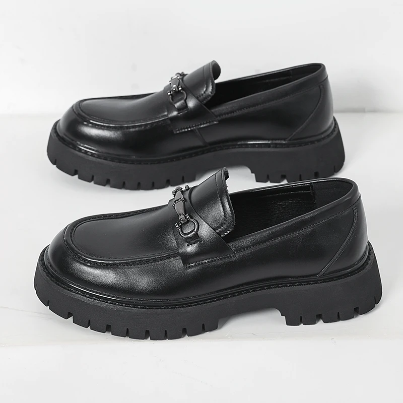Hot-selling Men's Leather Loafers Slip on Flats Anti-slip Daily Moccasins Travel Business Casual Shoes Handmade Driving Shoes