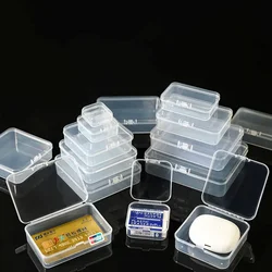 20Pcs Mini Clear Plastic Storage Box Jewelry Ornament Office Case Transparent Organizer Multifunctional Portable Package Boxes