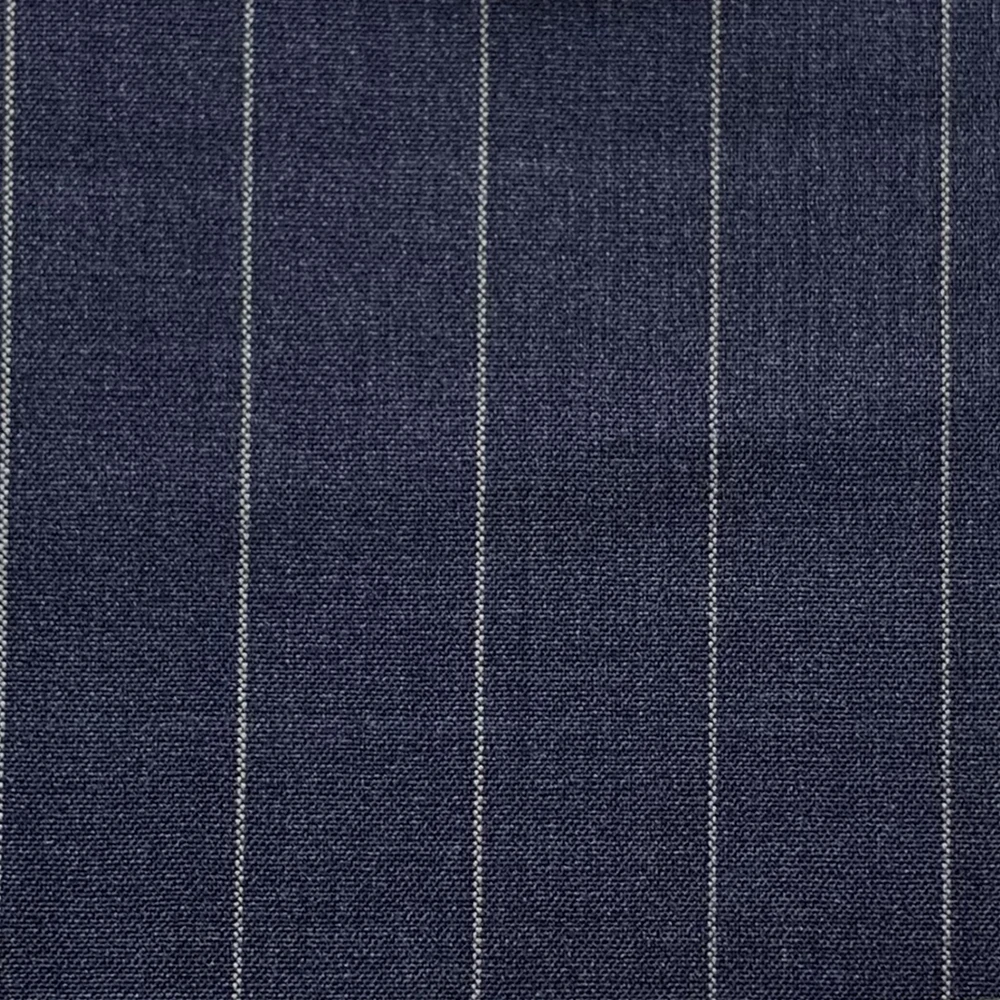 2022 Summer Tailored Suits Luxury 100% Wool Super 120 Pure Wool Suits Tailor Made Suits Navy Chalk Stripe Suit Custom Made Suits