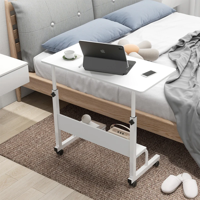 Laptop Table Desk Mobile Sofa Side Table Height Adjustable Computer Workstation Rolling Bedside Desk