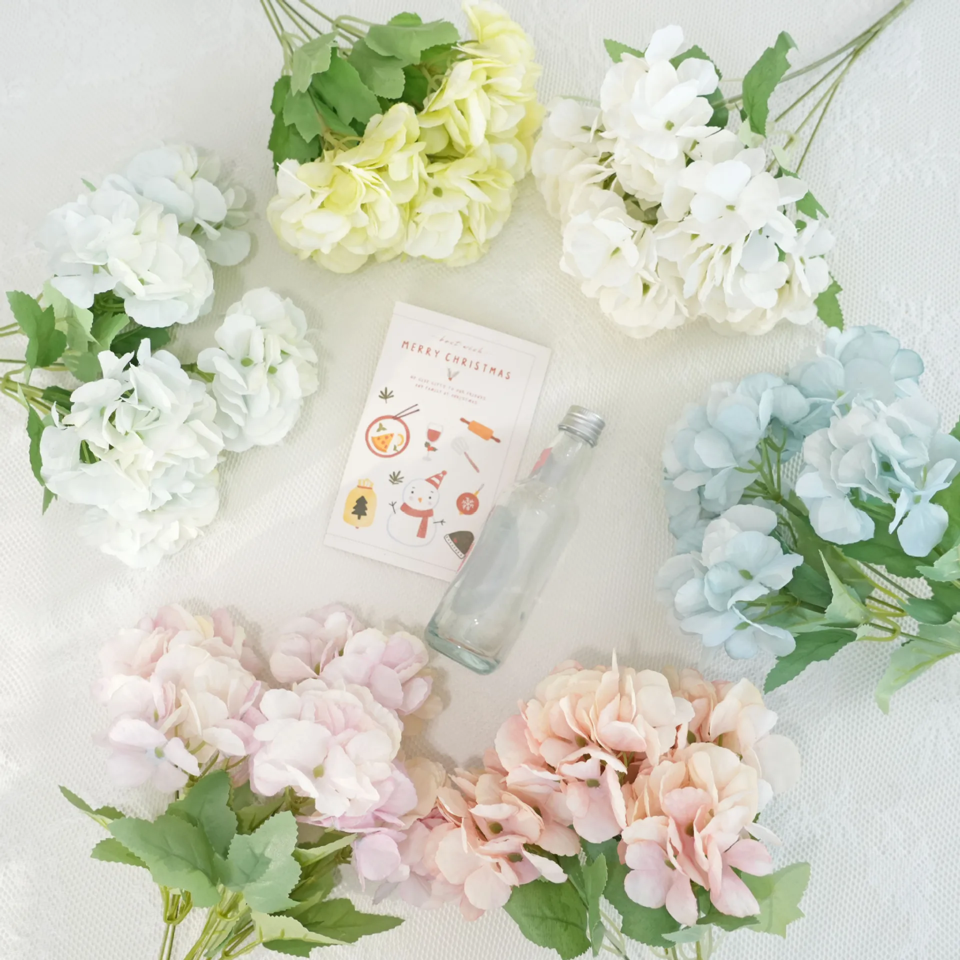 

Artificial Hydrangea silk Flowers Home vases table Accessories Wedding wall Diy gift box Bridal Bouquet Holiday Party Decoration