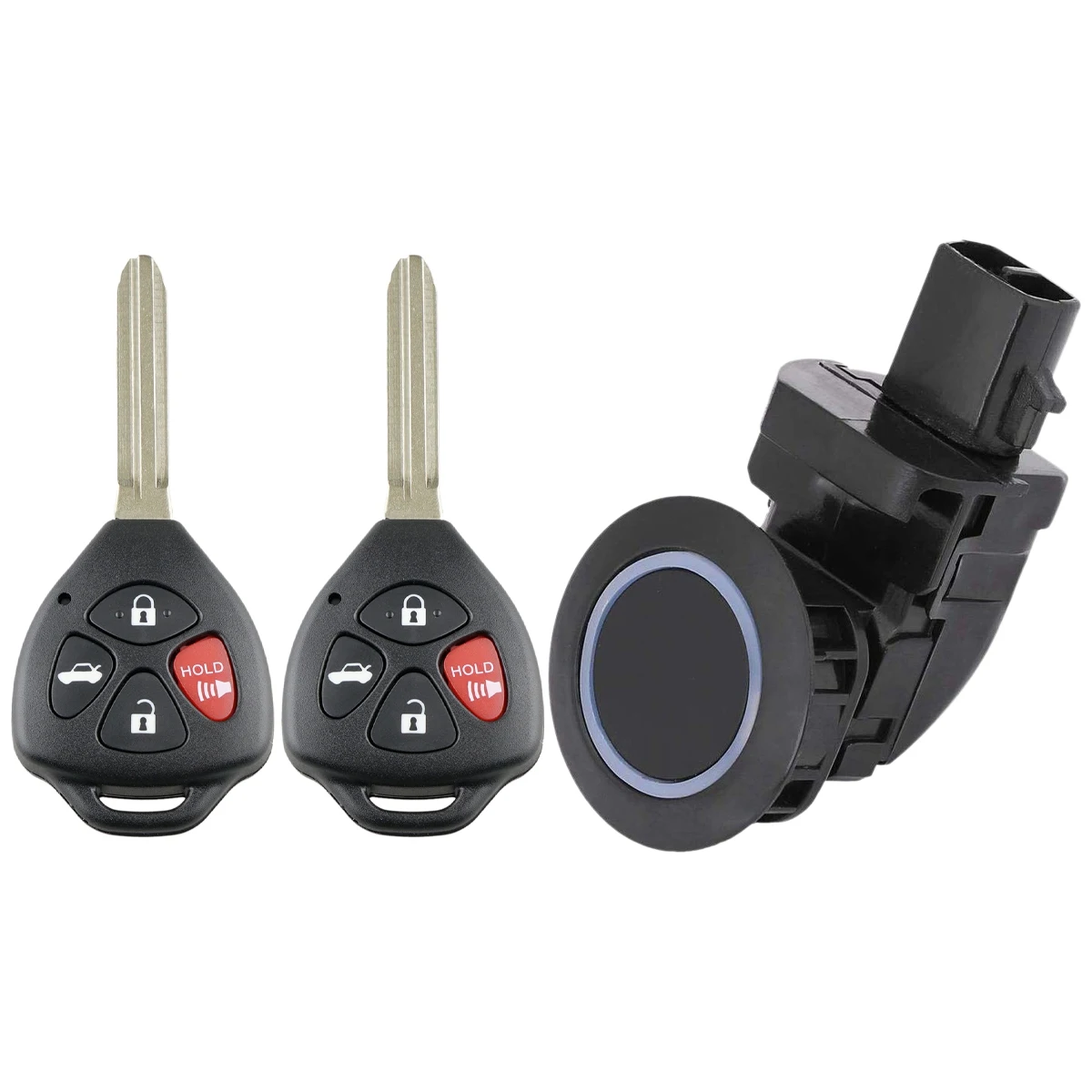 Parking Sensor 89341-33050 PDC Sensor Ultrasonic Reverse with 2 x Remote Car Key Fob Shell Case