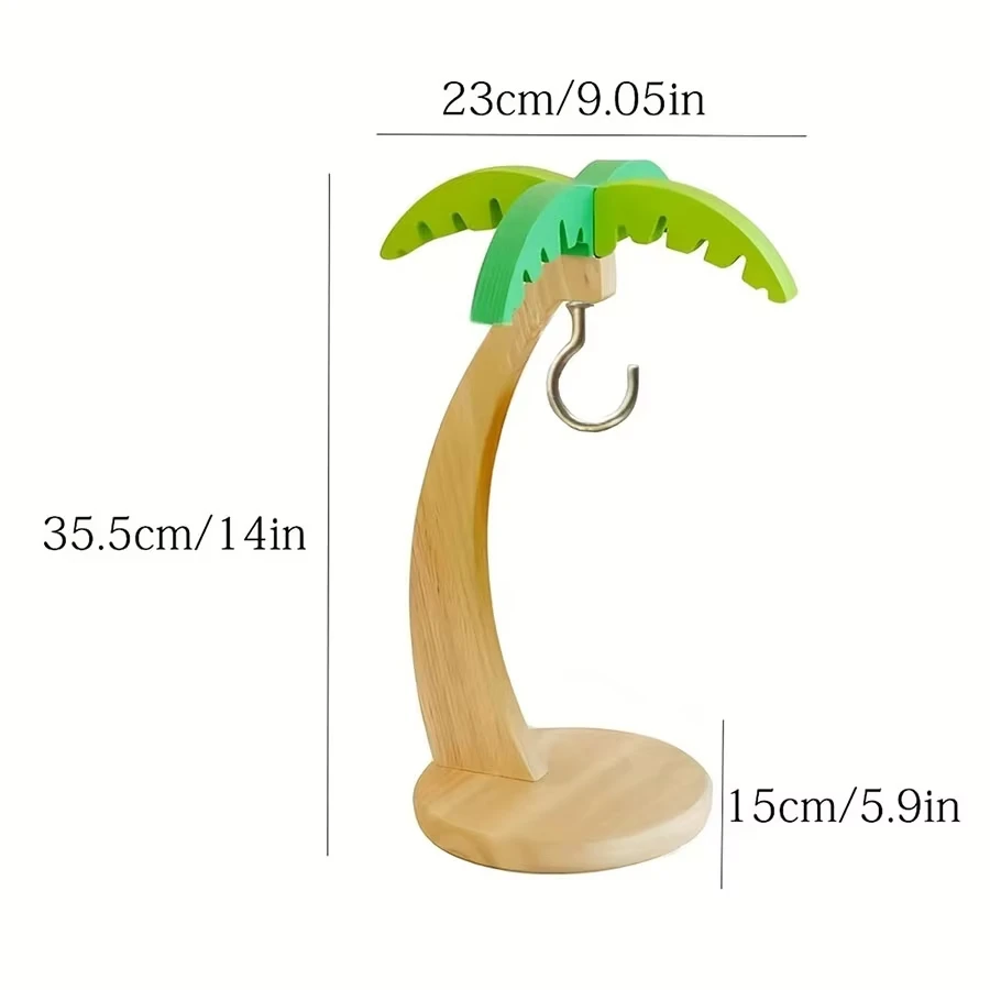 Simulated tree shaped fruit storage container, kitchen table decoration, creative fruit platter, wooden banana hanger - view 5