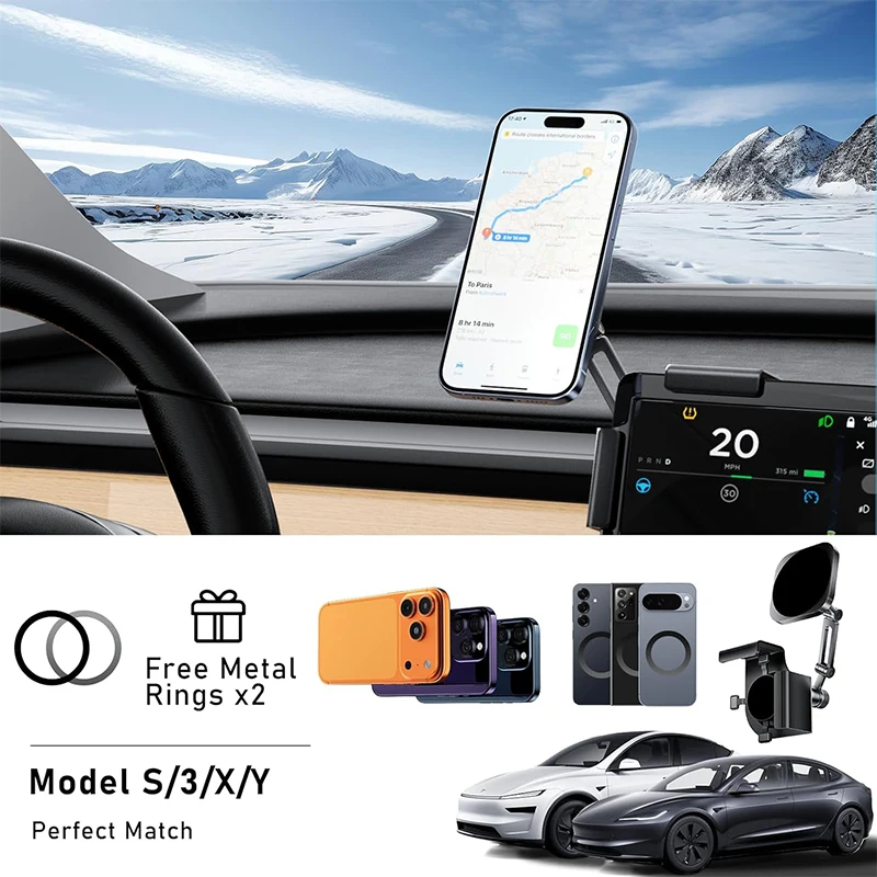 

for Tesla New Model 3 Y HIGHLAND LAUNCH JUNIPER 2025 2026 Car Phone Mount Holder Magnetic Magsafe Wireless Charger Accessories