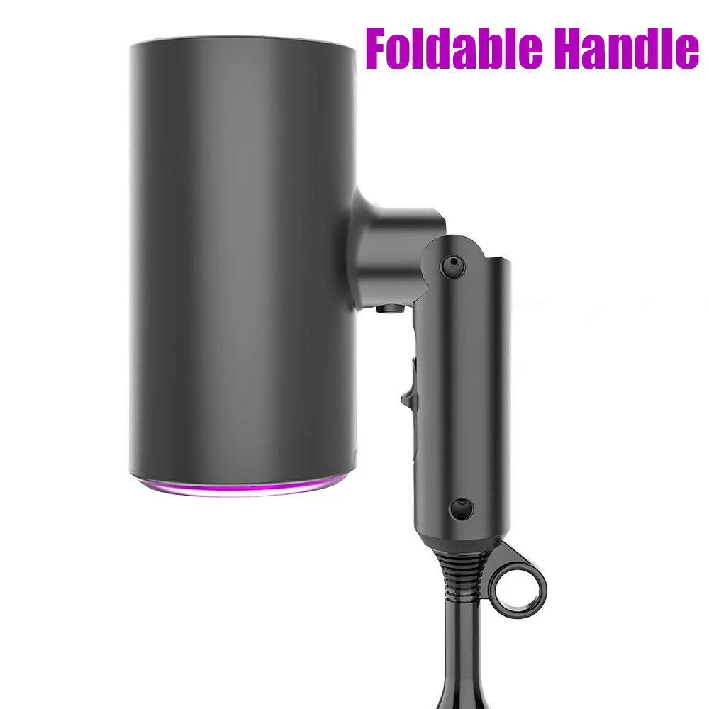 Travel Hair Dryer Folding Negative Ion Blower 1800W Portable Light Weight Compact Size Quiet Small Drys Quickly with 2 Nozzles