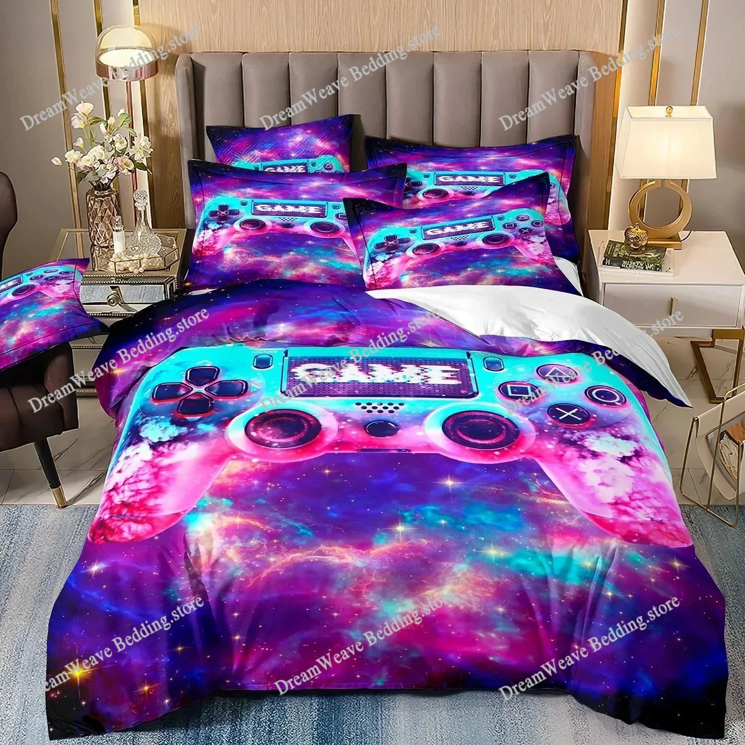

3d Gamer Bedding Sets for Boy Gaming Duvet Cover Set Queen Video Games Comforter Cover,Designs Bed Set for Teen Boys Luxury Gift