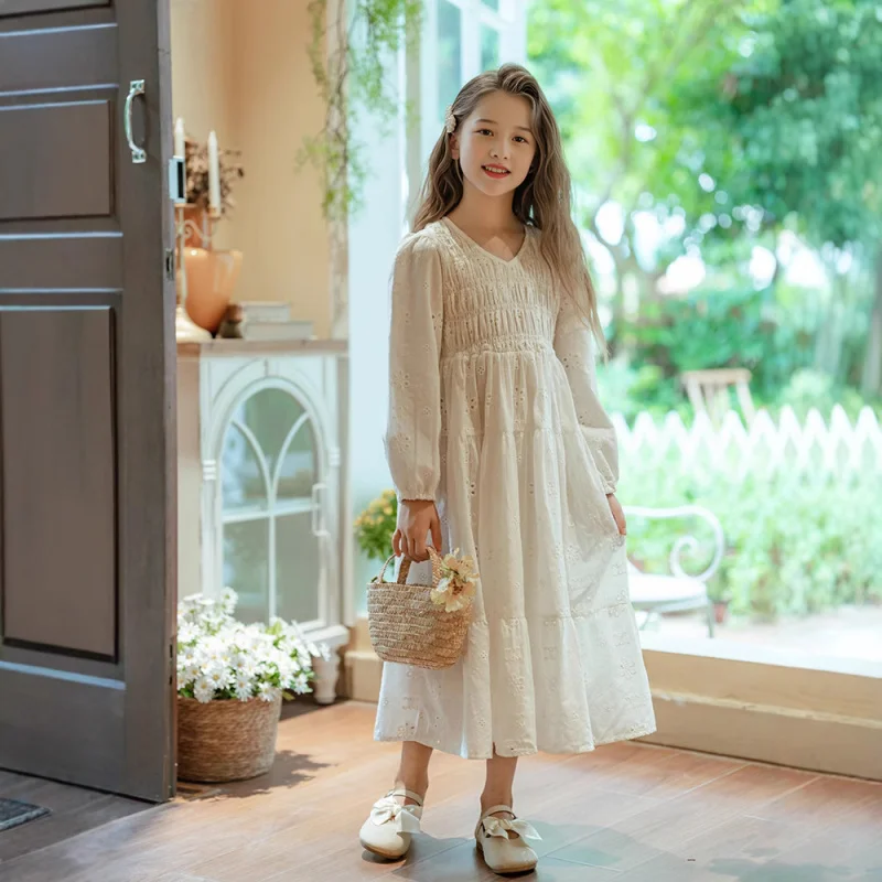 

Girls' Dress Spring and Autumn New Children's Long Sleeve Mori Girl Princess Dress Artistic Japanese Style Sweet Birthday Dress