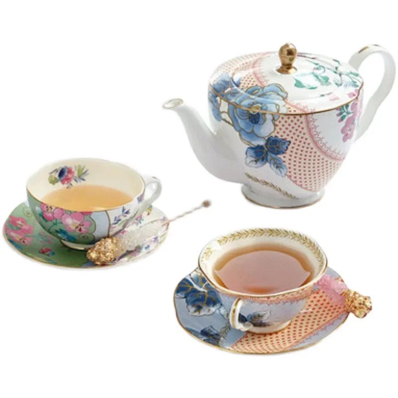 

Flower dance butterfly pot cup saucer bone china coffee cup saucer European afternoon tea set