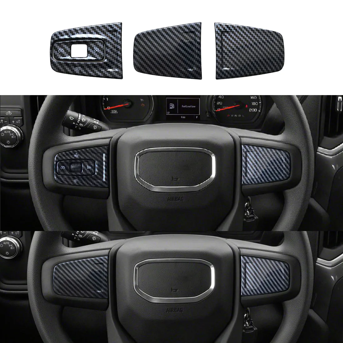 

Оплетка рулевого колеса из углеродного волокна, подходит для Chevy Silverado GMC Sierra 1500 2500HD 3500HD Suburban Tahoe Chevrolet