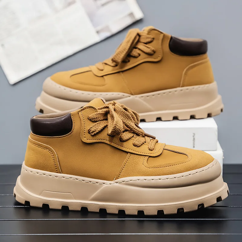 

Новые мужские кроссовки-лоферы для спорта и отдыха, нескользящие, на платформе, износостойкие, для весны и осени