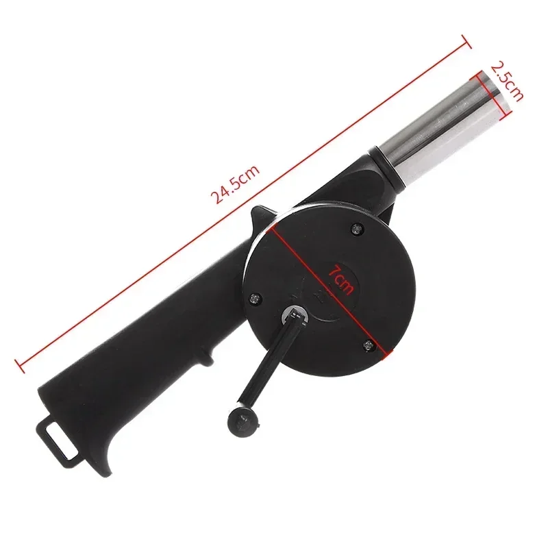 BBQ Fan Air Blower with Detachable Nozzle, Handheld Charcoal Fire Starter for Patio Grilling, Camping, Picnic Cooking Tool Set