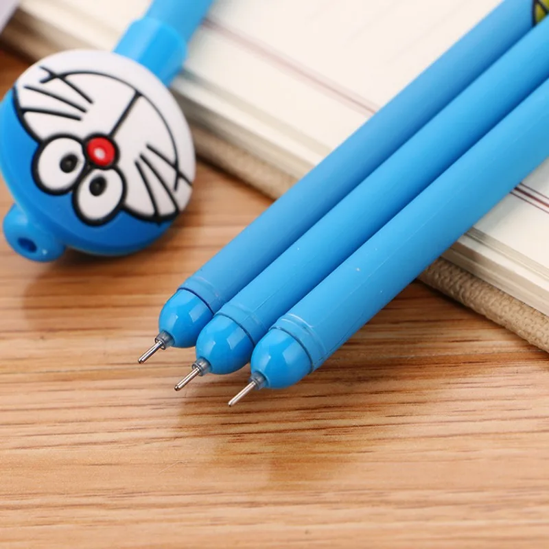 Hot Doraemon Jingle Cat Gel Pen Cute Cartoon Doll Needle Type High Value Office Writing Painting Signature Student Exam Ink Pen