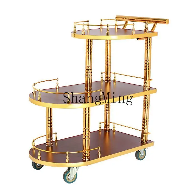 

LXY Birthday Cake Trolley Hotel Restaurant Hot Pot Restaurant Mobile Food Delivery Cart