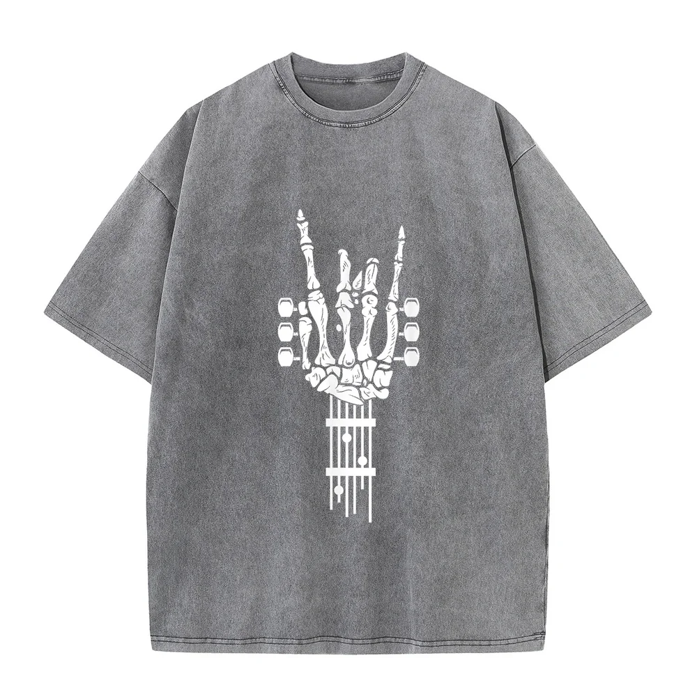 Rock and Roll Punk Band Concert Guitar Accessories Gift T-Shirt 한국인 Casual Big Tall Tee Autumn Printed Short Graphic Cotton T