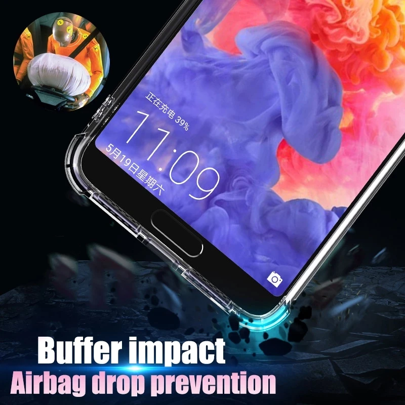 Shockproof Transparent Case For Huawei P30 P40 P20 P50 Pro Lite Honor 50 60 Pro Mate 10 20 30 Lite P Smart 2019 Phone Case Cover