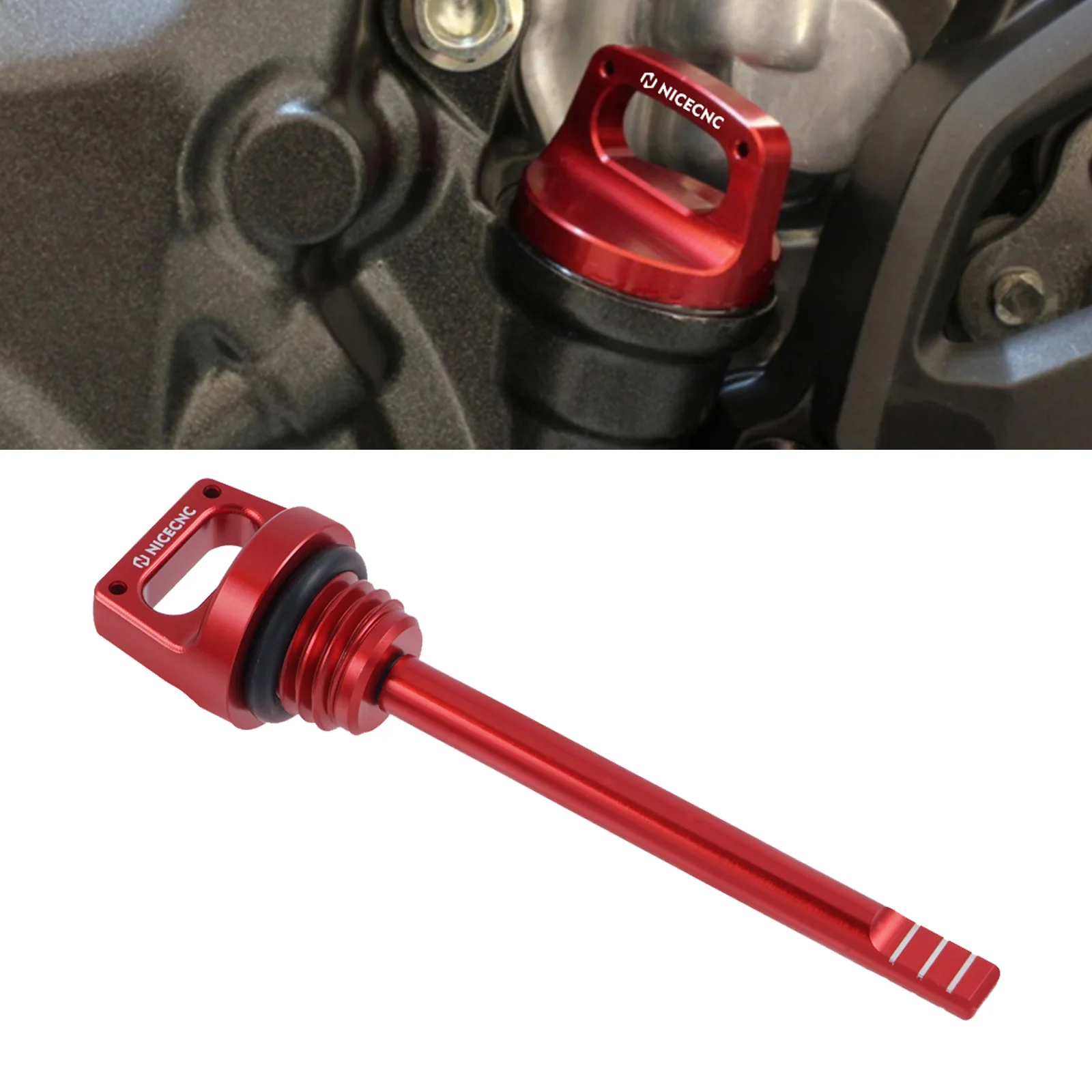 NICECNC For Honda CRF450R CRF450RX 2017-2020 CRF450RWE 2019-2020 CRF 450R 450RX 450RWE Motorcycle Engine Oil Dipstick Stick Plug
