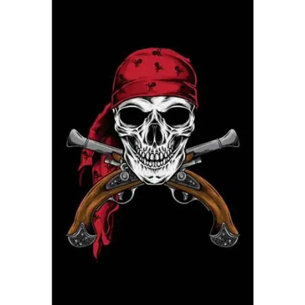 2X3FT Pirate skull flag design Banner 90x150cm can add more logo with gun on the flag