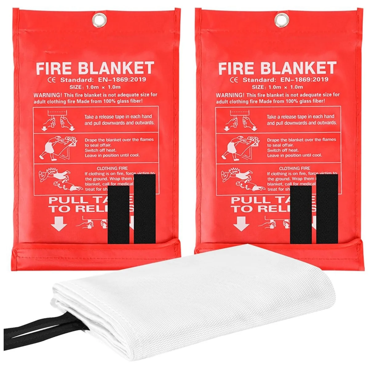 2PCS Emergency Fire Blanket for Home Extinguishing Blanket Fire Blankets for Home, Kitchen School Office, Car, and Grill