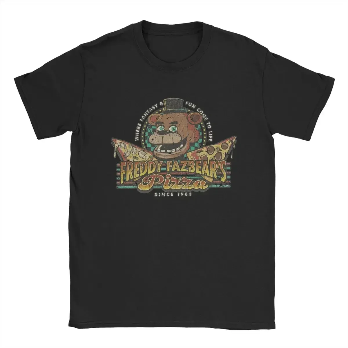 Vintage Five Nights T-Shirts for Men Crewneck Cotton T Shirts At Freddys Short Sleeve Tee Shirt Plus Size Tops