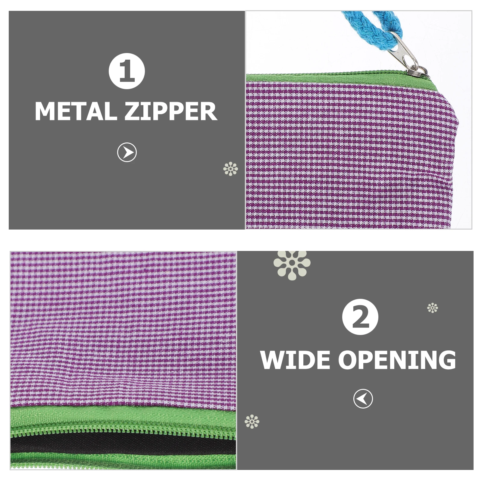 

3 Pcs Portable Bag Makeup Toiletry Compartment Travel with Zipper Miss