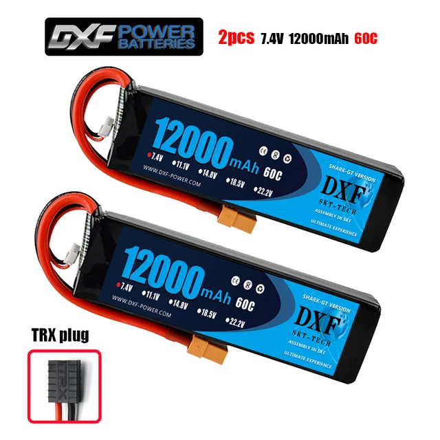 DXF 2PCS 7,4 V 2S 12000mah 10000mah 9300mah Lipo Batterie XT60 für RC Auto Boot lkw Drone FPV Walkera QR X350 Quadcopter Teile