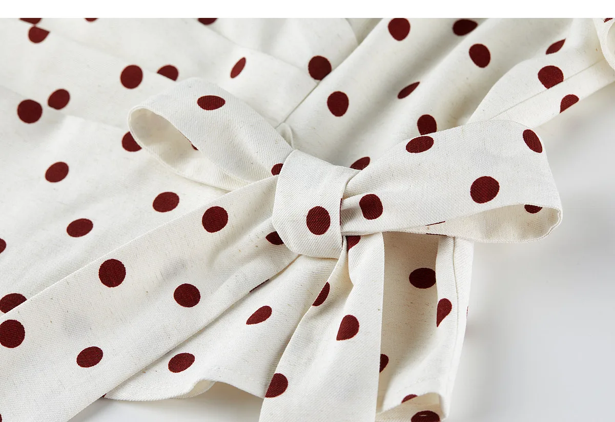SENTUBILA Damenbluse 2026 Sommer Leinen Chiffon Polka Dot Rundhals Tailliertes Kurzarm-Oberteil 162VB7336 – Detail 21