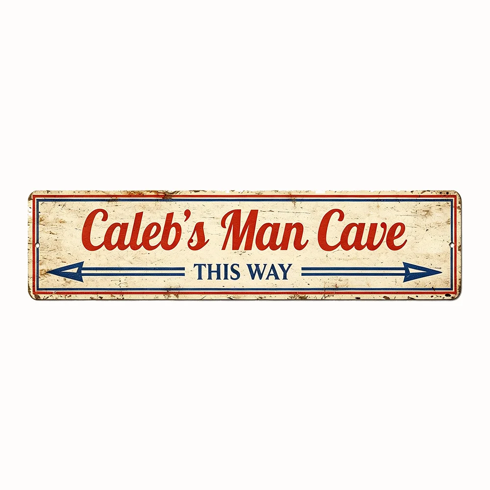 1pc Customizable Vintage Arrow Metal Plaque, Personalized Custom Text Wall Sign for Garage Man Cave Bar Decor (Decor Only)