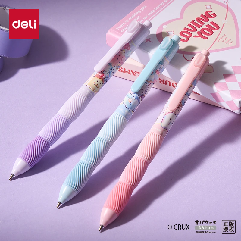 

Deli 3/6pcs 0.5mm Black Ink Crystal Blue Ink Hot Erasable Kawaii Gel Pen Stationery Office Supplies School Supplies Cute Gel Pen