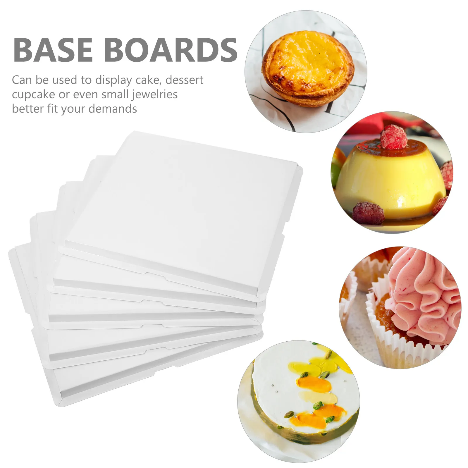 

10 шт. квадратных подставок для торта, 8 дюймов, премиум-класса, прочные бумажные подносы для десертов, тарелки для кексов, для вечеринок и сервировки еды