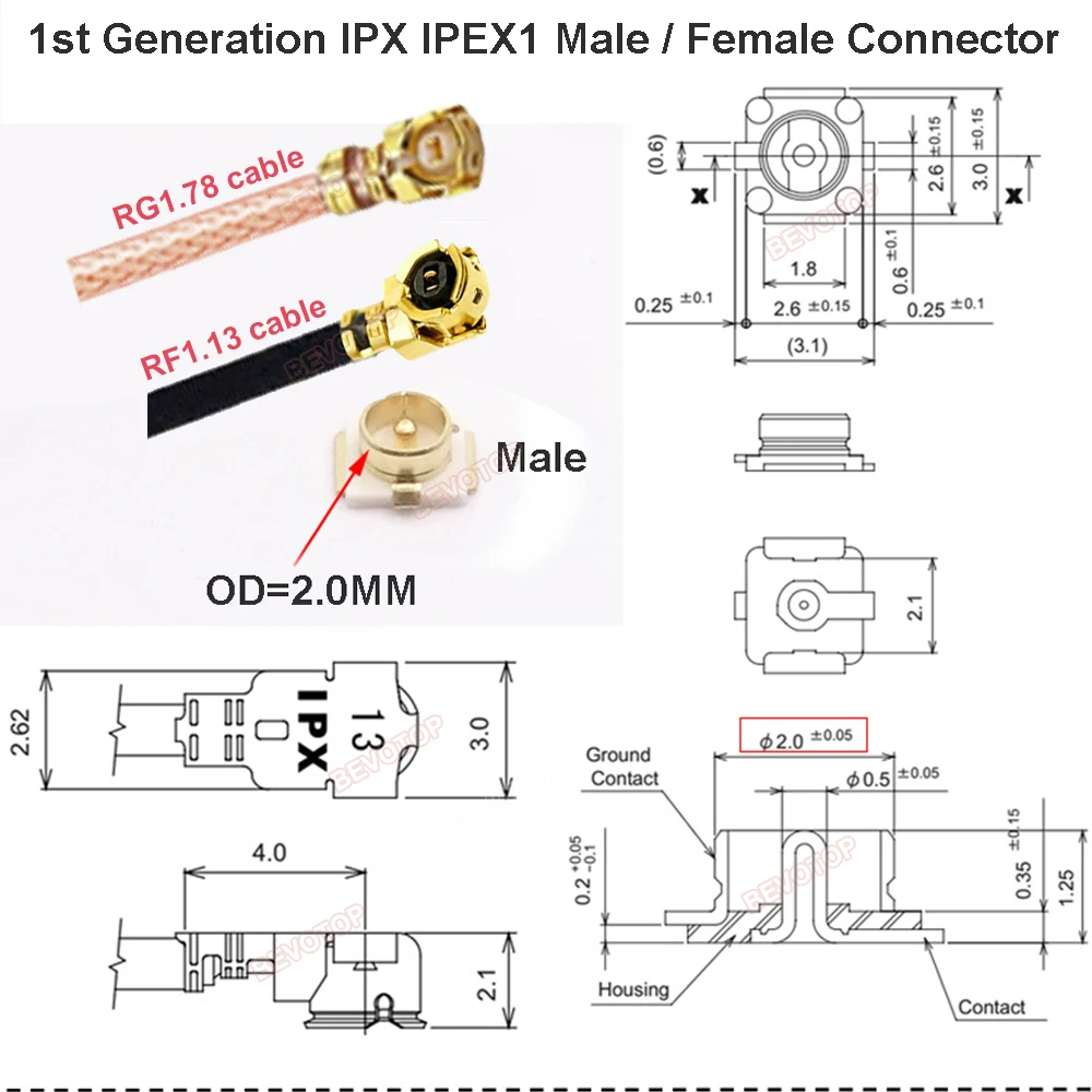 10 Stks/partij Qma Naar Ipx Kabel Qma Female Naar U. Fl Ipex1/Ipex4 (Mhf4) Vrouwelijke Connector Rf1.13/Rg178 Pigtail Jumper Kabel Bevotop