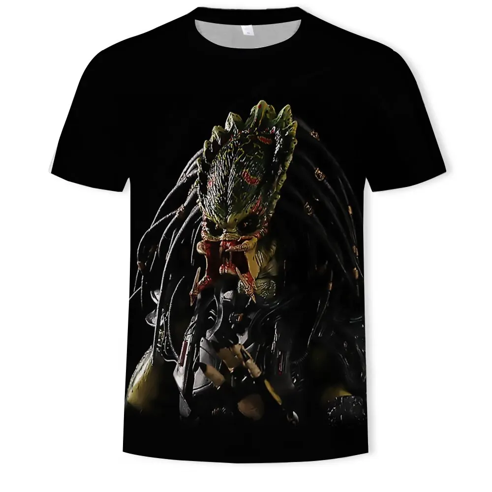 MINISO 3D Printed Movie the Predator Men\'s Alien Killer Men\'s T-shirt Cartoon T-shirt Harajuku Fashion Adults Kids Tops Clothing