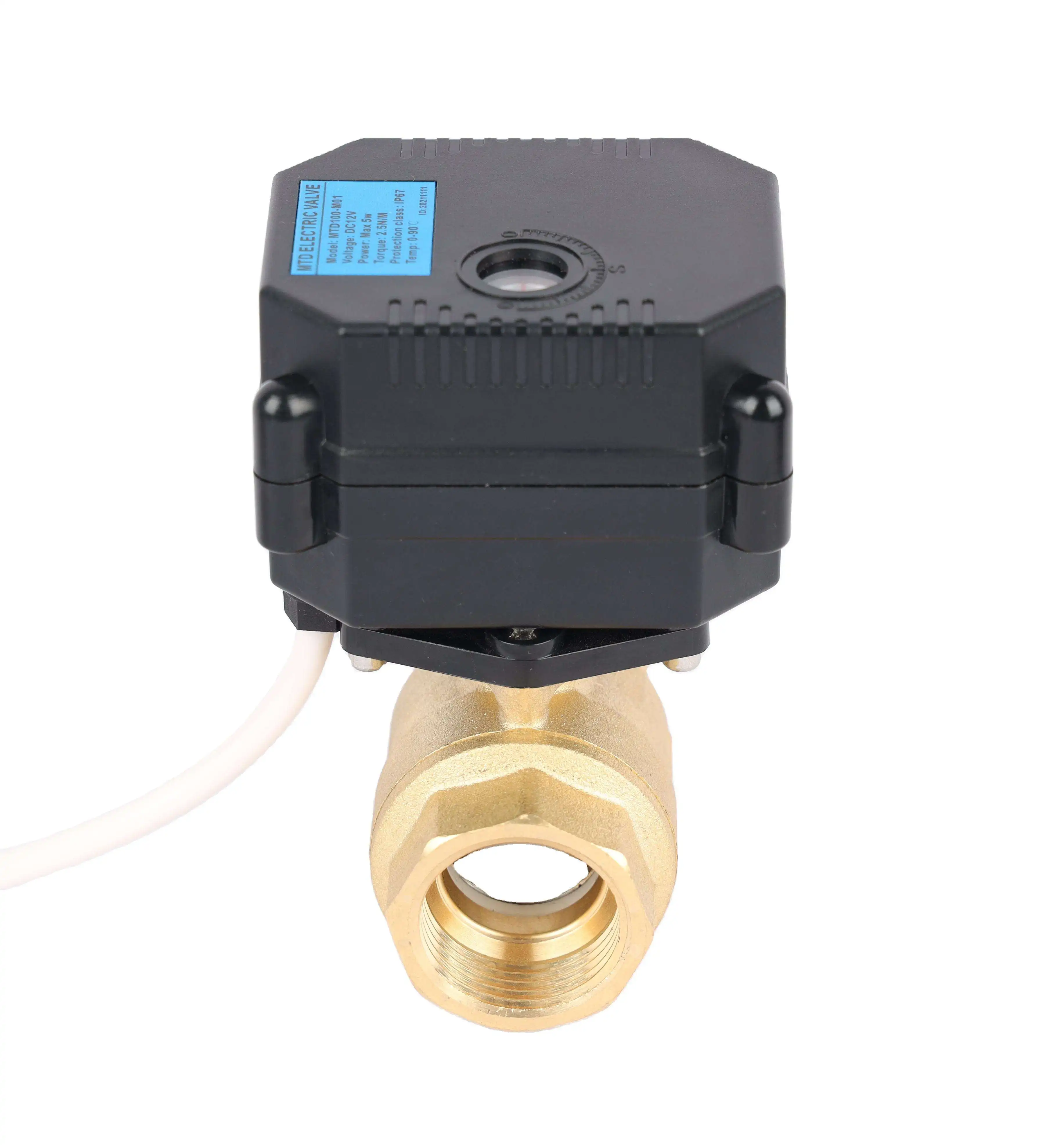 DN20 3/4IN AC/DC9-24V DC9-35V 2 Way Brass Mini Electric Motorized Proportional Control Actuator Ball Valve With Manual Override