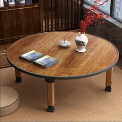 Japanese style folding table dining small round Kang tatami floating window household low table