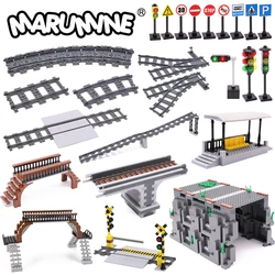 Marumine-City Train Railway Construir Kit Modelo, Soft Cruved faixas retas, semáforo, túnel, blocos de tijolos, compatível, 53401