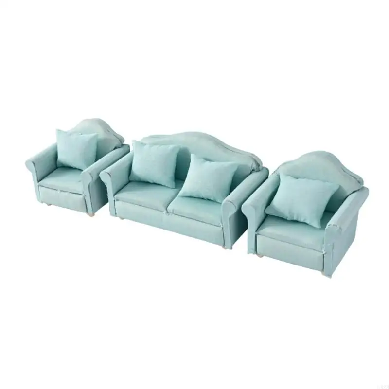 

Realistic Miniature Couch Set For Dollhouses Living Room Scene Display Accessory L8RB