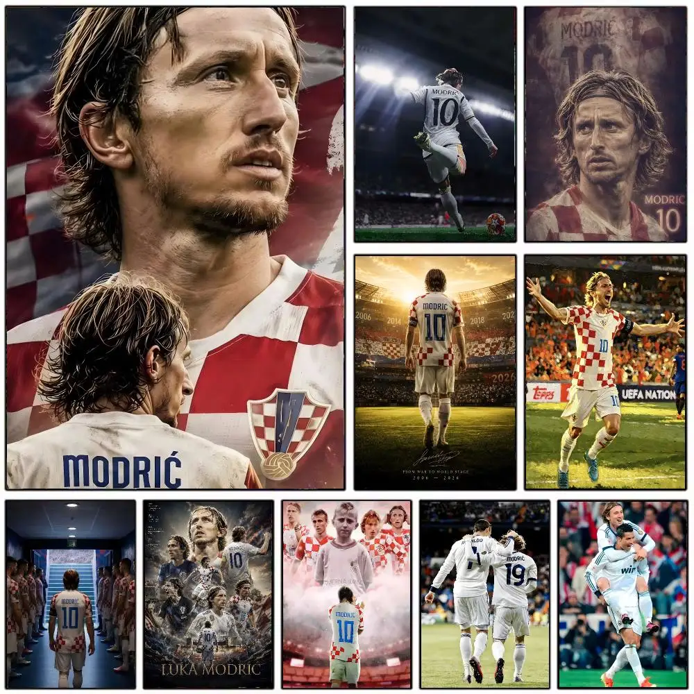 Soccer Star L-Luka Modric Poster Wall Art Print Decorative Mural Home Decor Gift Unframed
