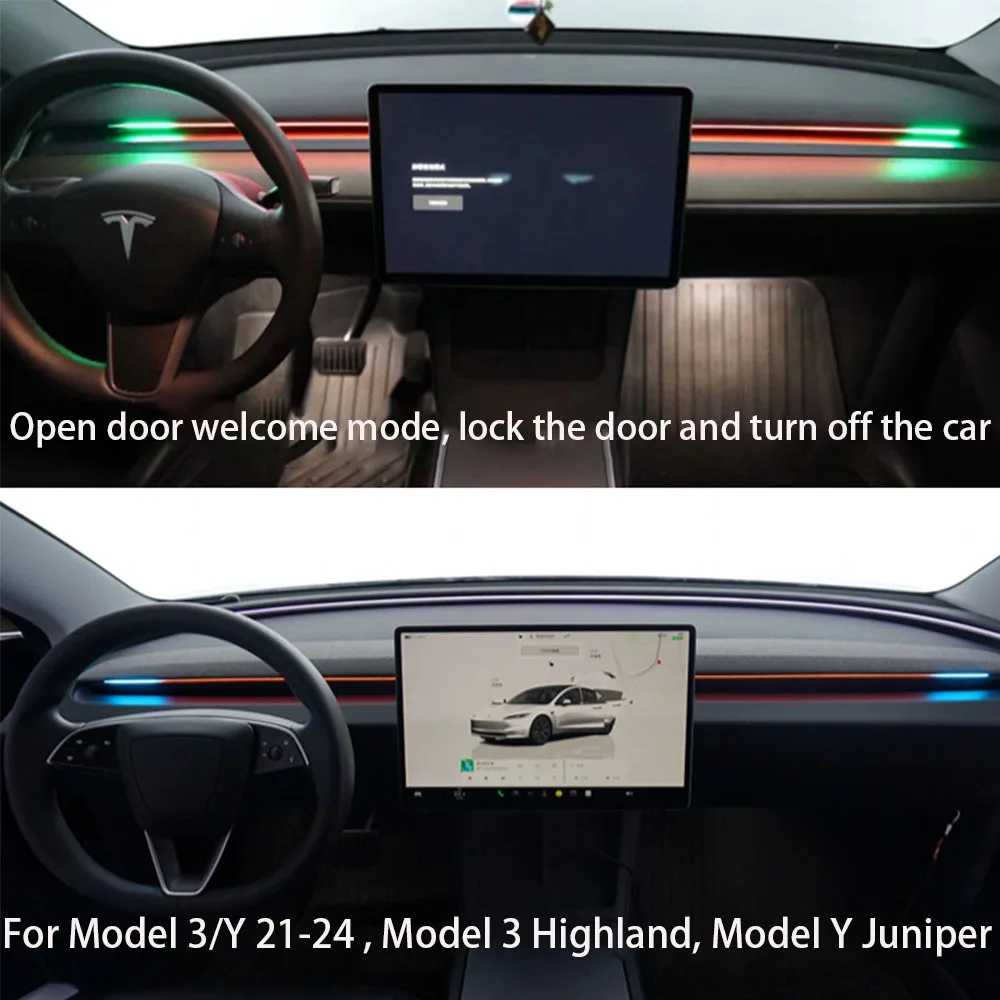 نظام الإضاءة المحيطة الذكي لتنفيس الهواء نظام مراقبة النقطة العمياء BSD لـ Tesla New Y Juniper Model 3 هايلاند موديل 3 Y
