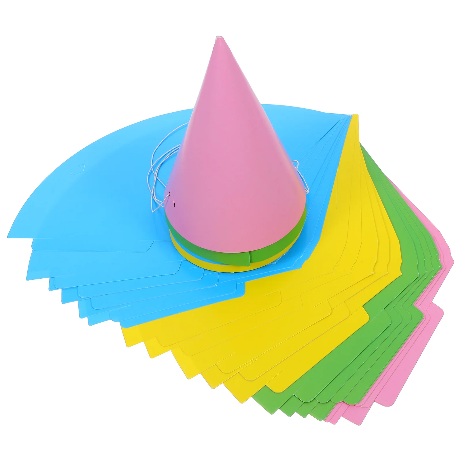 

40pcs Kids Party Hats Single Color Cone Design Lightweight Paper Birthday Hats For Festival Celebration Decorations