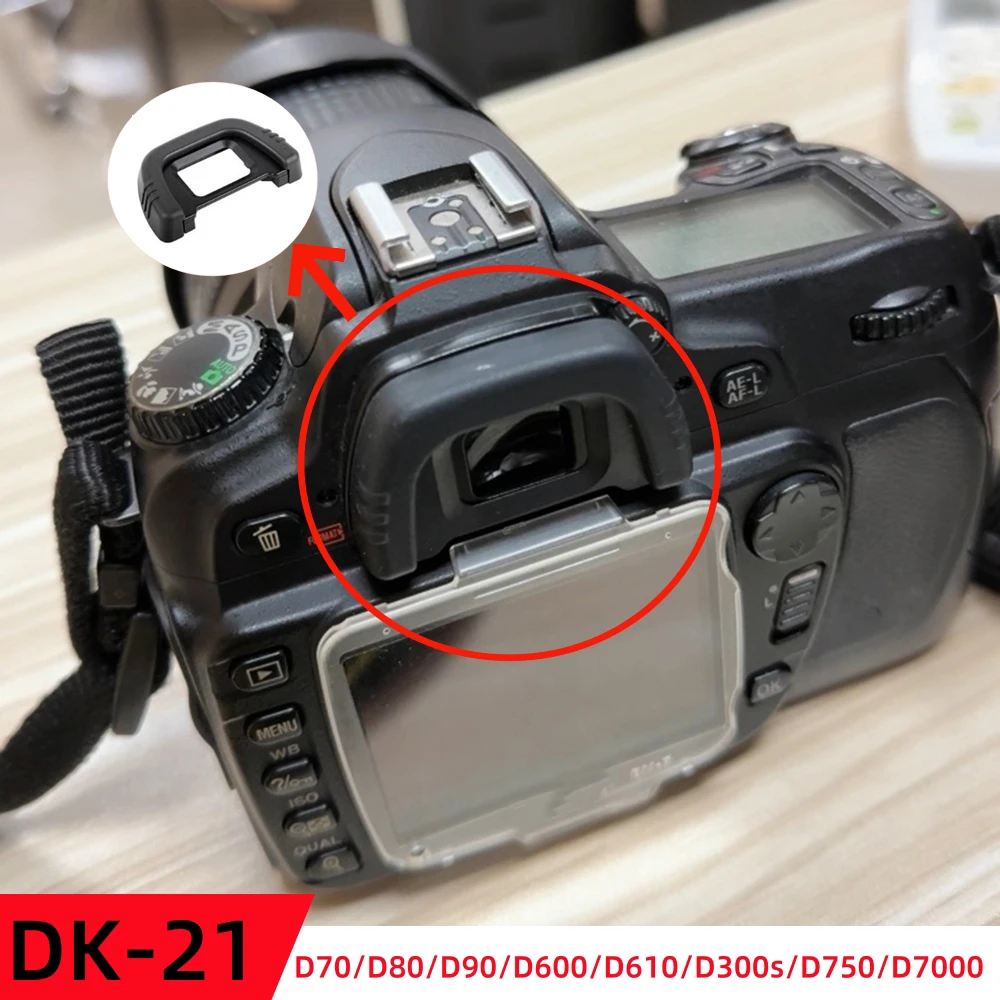 Visor de Silicona Suave DK-21, Tapa de Goma DK21 para Cámaras Réflex Digitales Nikon D70/D80/D90/D600/D610/D300s/D750/D7000, Accesorios para Cámaras