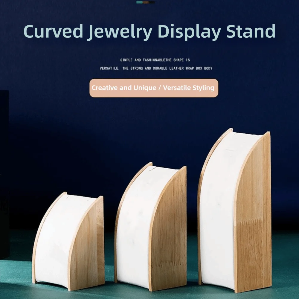 High Quality Wooden Display Stand Portable Curved Jewelry Storage Rack Multifunctional Counter Display Props