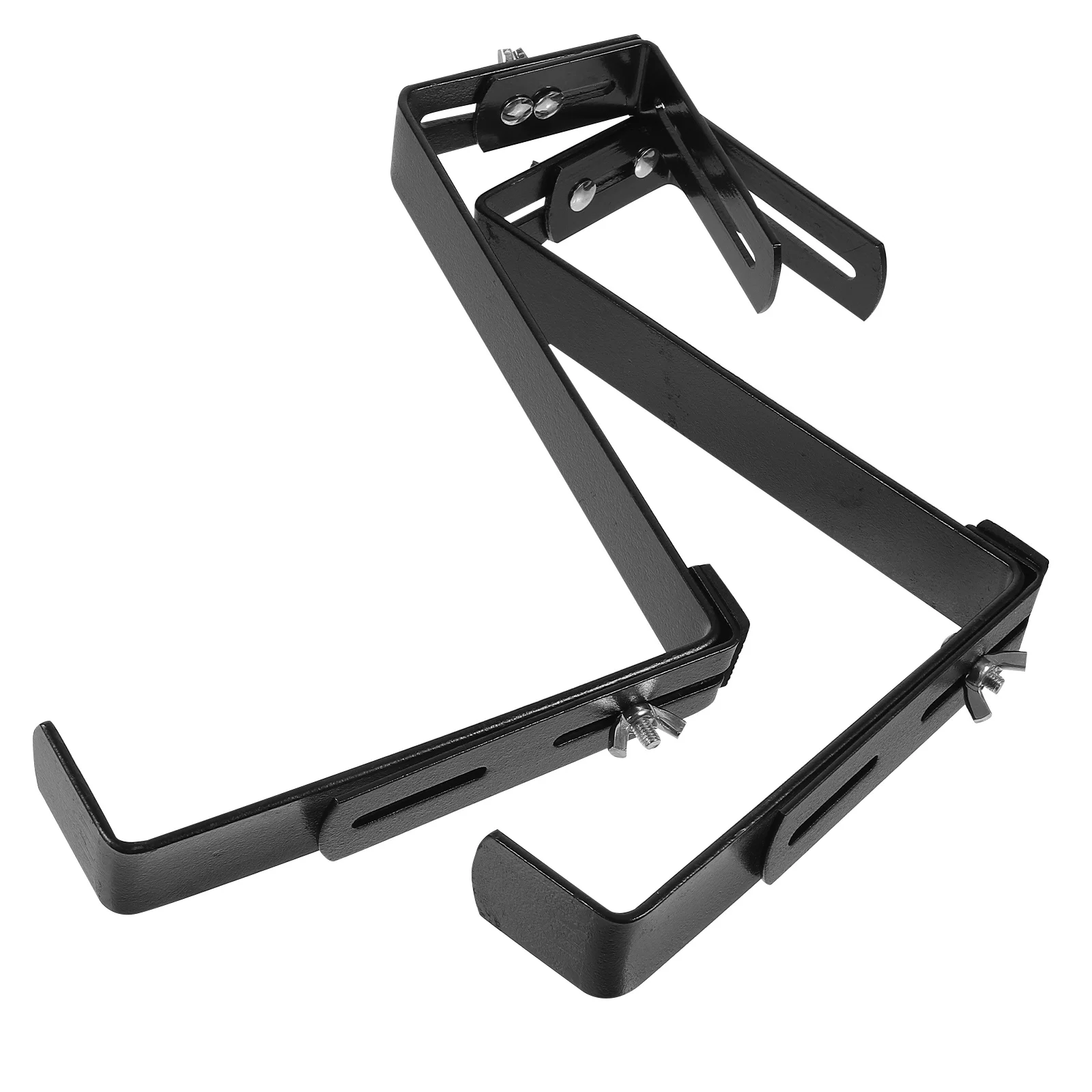 2 قطعة الثقيلة Wroughtiron اناء للزهور قوس قابل للتعديل حامل زارع للمنزل حديقة شرفة درابزين اناء للزهور قوس #4