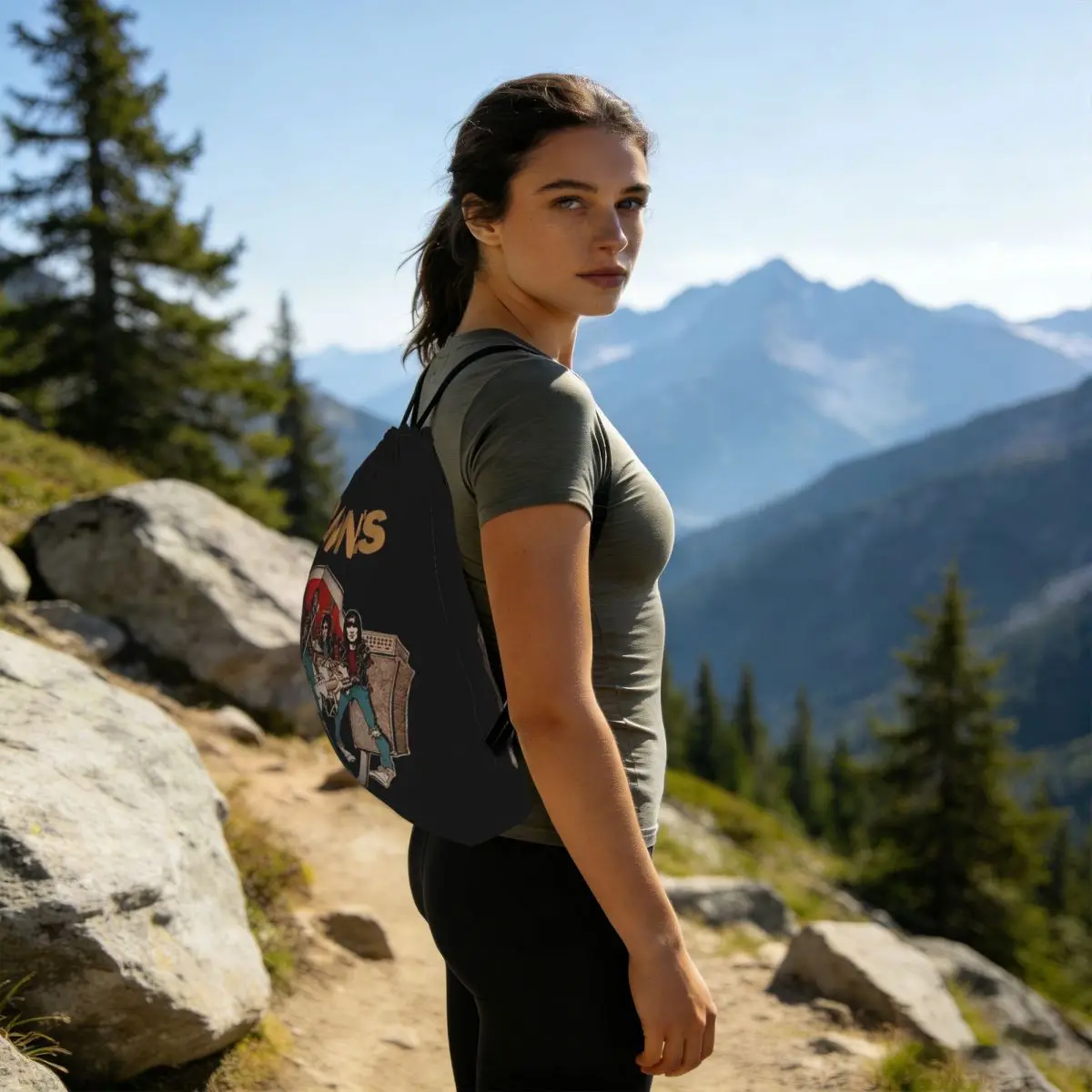 The Legend Band Ramons Essential Ramons Backpacks Multi-function Drawstring Bags Sports Bag Book Bags for Man Woman School