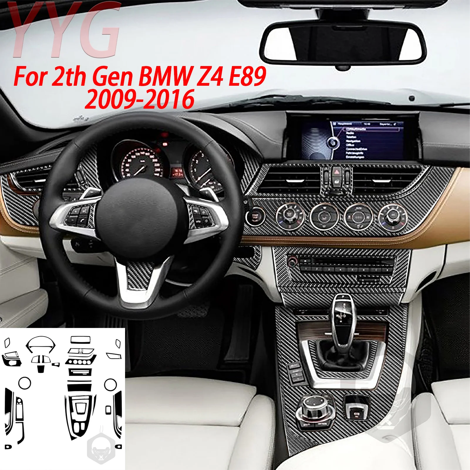

For BMW Z4 E89 2009-2016 Car Accessories Gear Shift Dashboard Air Outlet Window Lift Panel Trim Interior Sticker Modification