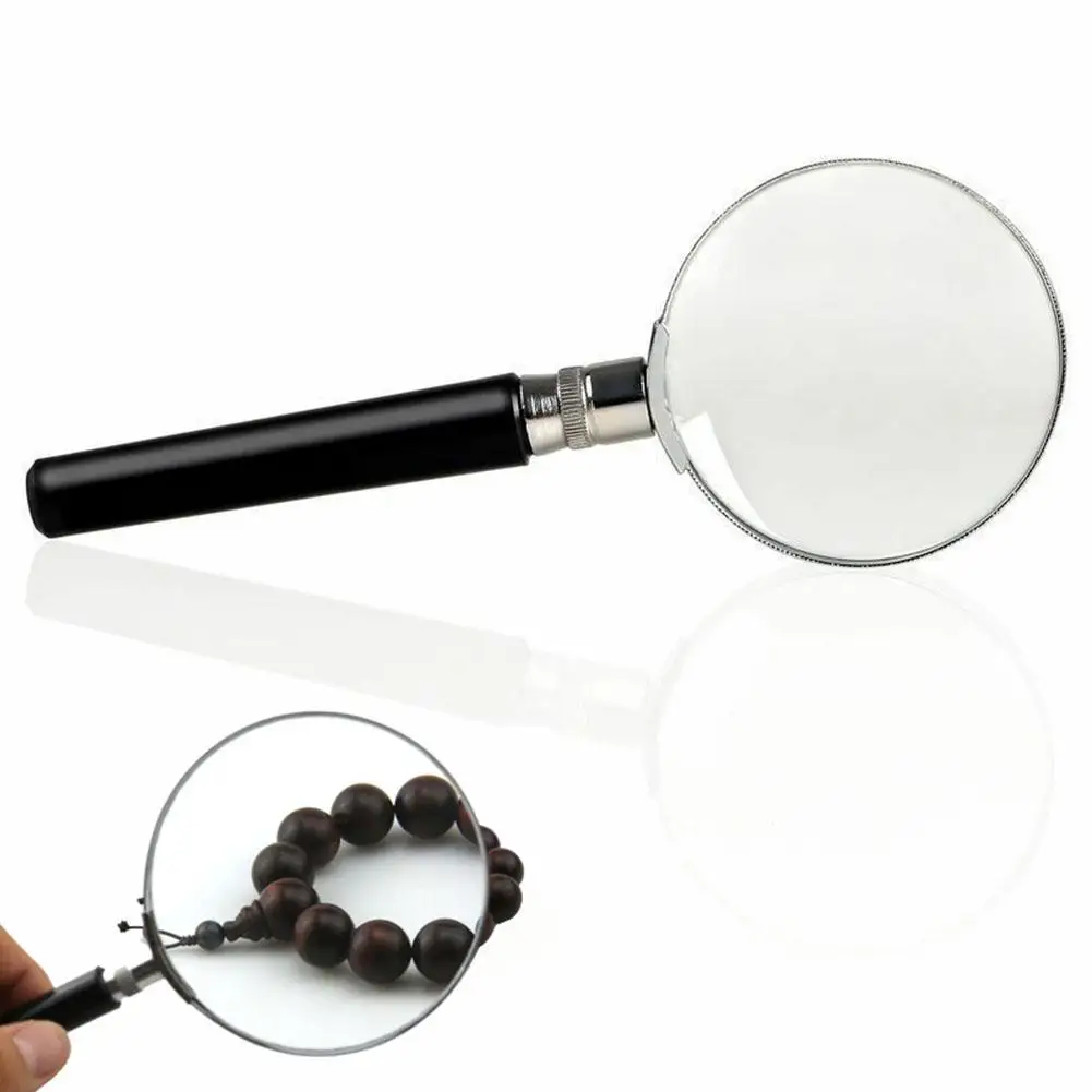 Mini 10X Handheld Magnifying Glass 50mm Jewelry Reading Magnifying Glass Loupe For Reading Jewelry Senior Hand Mirror